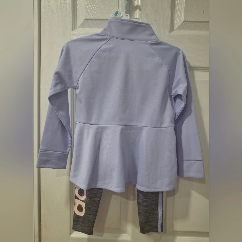 Adidas Light Purple Zip-Up Jacket and Leggings Set
